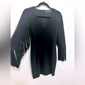Zara fringe sleeve dress